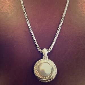 David Yurman Crossover Pearl Pendant Necklace